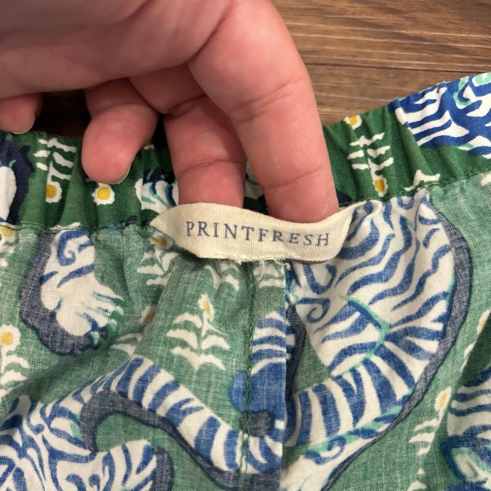 Printfresh Sz 3X Green Tiger Queen Pajama Shorts Sleep Jungle Animal Big Cat - Picture 4 of 7